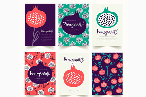 کالکشن وکتور های لایه باز تبریک ویژه شب یلدا شامل وکتور انار لایه باز